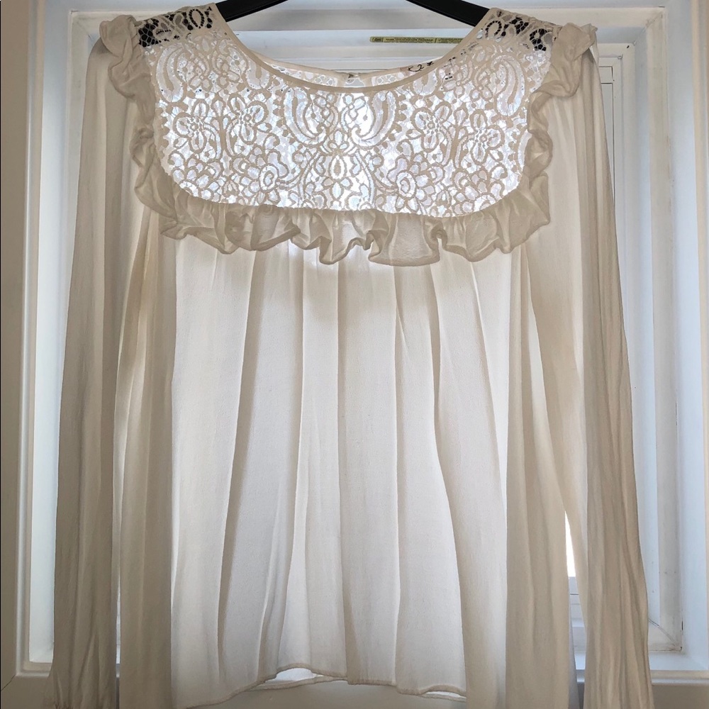 For Love & Lemons Vivian White Lace Top - Picture 4 of 8